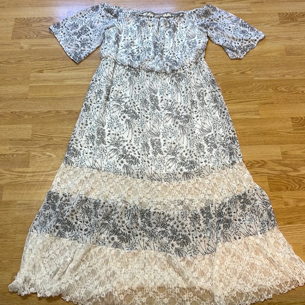 Boho Off the Shoulder Maxi with Lace Detail